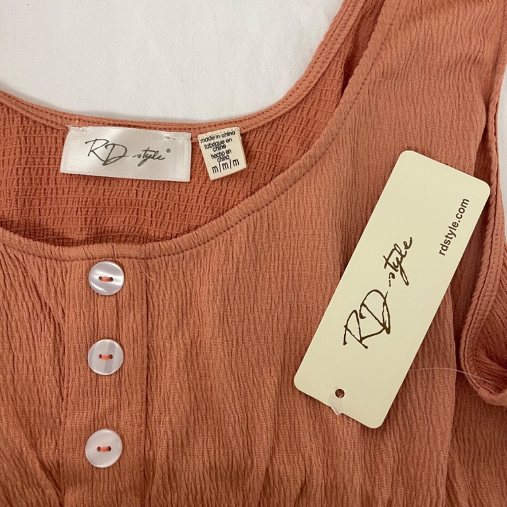 Mid-Length Dress Peach Orange RD Style Women’s Size Medium NEW - Picture 9 of 14